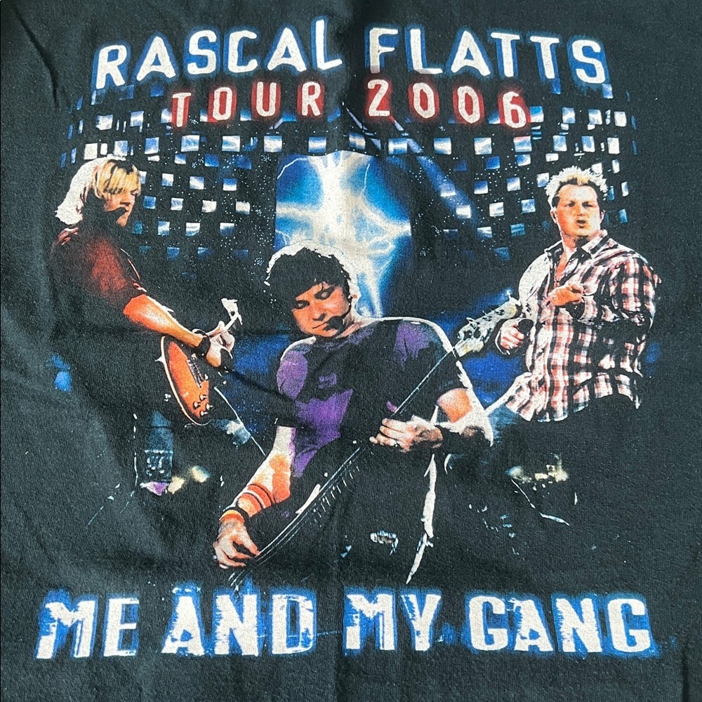 Rascal Flatts Graphic TShirt Blue/Black Size Medium